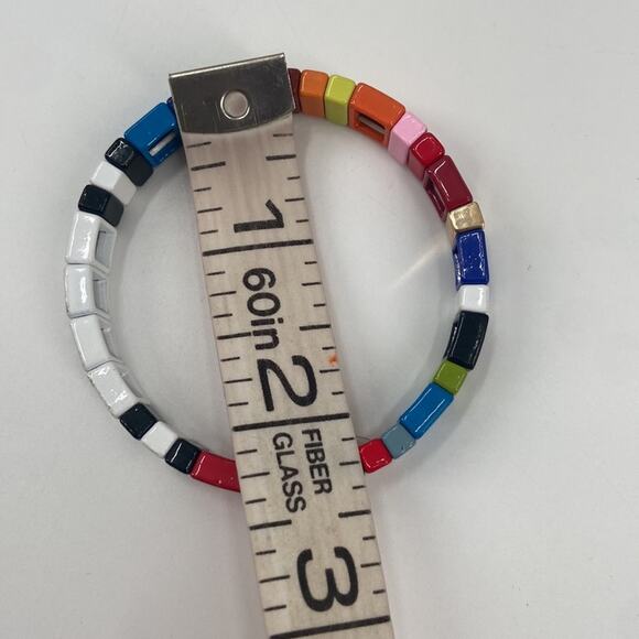 Love rainbow beaded stretchy bracelet - Picture 4 of 5